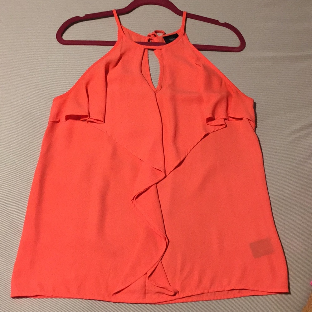 Coral Mossimo flutter top